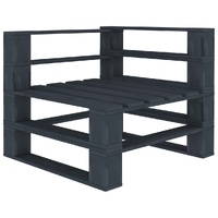  Garden Pallet Corner Sofa Wood Grey