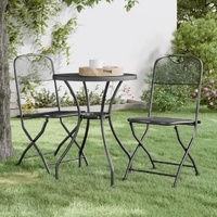  Folding Garden Chairs 2 pcs Expanded Metal Mesh Anthracite