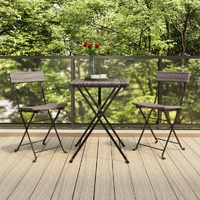  Folding Bistro Chairs 2 pcs Grey Poly Rattan and Steel