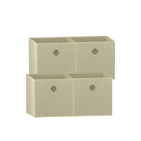 SORTI 33x37x33 CM White 4X Pack Foldable Folding Storage Cube Storage Box Bookcase Fabric Cube Toy Organiser