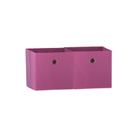 SORTI 33x37x33 CM Dark Pink 2X Pack Foldable Folding Storage Cube Storage Box Bookcase Fabric Cube Toy Organiser