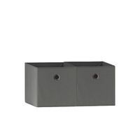 SORTI 33x37x33 CM Grey 2X Pack Foldable Folding Storage Cube Storage Box Bookcase Fabric Cube Toy Organiser