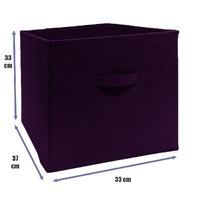 SORTI 33x37x33 CM Dark Purple 1X Pack Foldable Folding Storage Cube Storage Box Bookcase Fabric Cube Toy Organiser