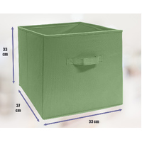 SORTI 33x37x33 CM Green 6X Pack Foldable Folding Storage Cube Storage Box Bookcase Fabric Cube Toy Organiser
