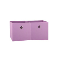 SORTI 33x37x33 CM Light Pink 2X Pack Foldable Folding Storage Cube Storage Box Bookcase Fabric Cube Toy Organiser