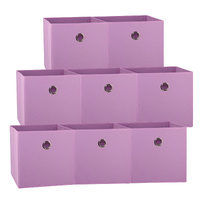 SORTI 33x37x33 CM Light Pink 8X Pack Foldable Folding Storage Cube Storage Box Bookcase Fabric Cube Toy Organiser