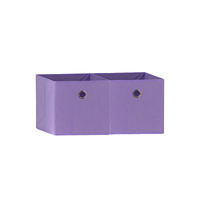 SORTI 33x37x33 CM Purple 2X Pack Foldable Folding Storage Cube Storage Box Bookcase Fabric Cube Toy Organiser