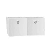 SORTI 33x37x33 CM White 2X Pack Foldable Folding Storage Cube Storage Box Bookcase Fabric Cube Toy Organiser