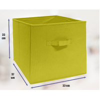 SORTI 33x37x33 CM Yellow 8X Pack Foldable Folding Storage Cube Storage Box Bookcase Fabric Cube Toy Organiser