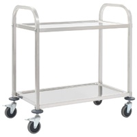  2-Tier Kitchen Trolley 96.5x55x90 cm Stainless Steel