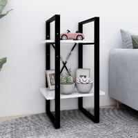  2-Tier Book Cabinet White 40x30x70 cm Engineered Wood