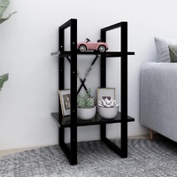  2-Tier Book Cabinet Black 40x30x70 cm Engineered Wood
