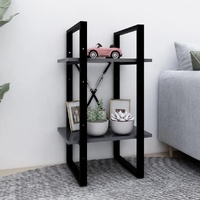  2-Tier Book Cabinet Grey 40x30x70 cm Engineered Wood