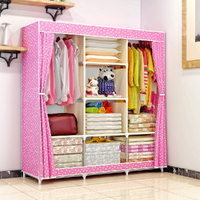 Portable Clothes Closet Canvas Wardrobe Storage Organiser Kids Rack Garment