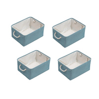 4 Pack Nursery Home Foldable Storage Bin Collapsible Fabric Storage Basket comes with Handles for Toy Gift Organizing Shelf Closet Clothes