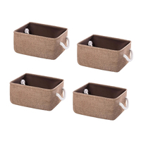 4 Pack Nursery Home Foldable Storage Bin Collapsible Fabric Storage Basket comes with Handles for Toy Gift Organizing Shelf Closet Clothes