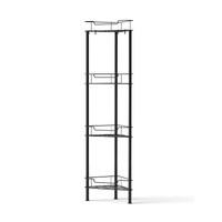 4 Tier Floor Standing Corner Shower Caddy Bathroom Organizer Black