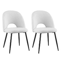 1 Set of 2  Dining Chair Boucle Sherpa