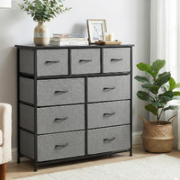 Chest of 9 Drawers Storage Dresser Tallboy Dark Grey