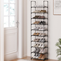  Shoe Rack DIY Stackable 10-tier Black Dunn