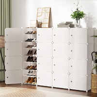  Shoe Rack DIY 16 Storage Cube Stackable White