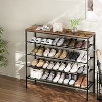 Shoe Rack 5-tier 25 Pairs Walnut Bob