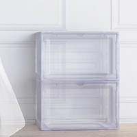  Shoe Box Rack DIY Set of 2 Stackable Magnetic Door