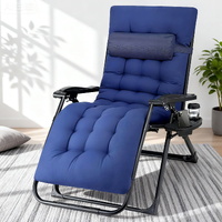 Sun Lounge Lounger Folding Camping Zero Gravity Chair Outdoor Furniture XL Blue