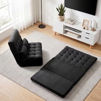 Sofa Bed Adjustable Floor Chair & TV Unit 120cm Entertainment Cabinet Set
