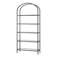 5 Tiers Bookshelf Industrial Etagere Bookcase Display Shelf Black