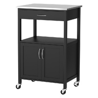  Kitchen Island Trolley Rolling Serving Cart Storage Drawer Cupboard 60cm