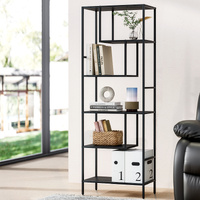  Bookshelf 5 Tiers RHYS Black
