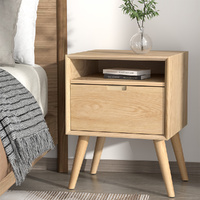  Bedside Table Drawers Side Table Shelf Storage Cabinet Nightstand GORR