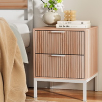  Bedside Table Drawers Side End Table Storage Cabinet Nightstand Pine LURA