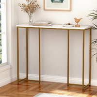 Console Table Marble Effect White&Gold