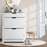  Shoe Rack Cabinet 16 Pairs White Ana