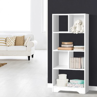 Modern Wood Display Shelf 4-Tier Open Storage Rack for Books Plants and Décor