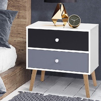  Bedside Table 2 Drawers - BONDS White