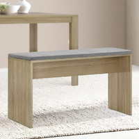  Dining Bench Upholstery Seat Wooden Chair Oak 90cm