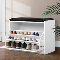  Shoe Rack Cabinet Bench 15 Pairs White Kyla
