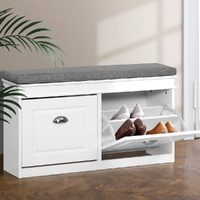  Shoe Rack Cabinet Bench 8 Pairs White