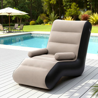 Inflatable Chair Sun Lounger Blow Up Folding Air Chairs Sofa for Camping with Pump