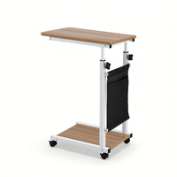 Laptop Desk Height Adjustable Mobile Workstation Computer Desks 48CM Oak