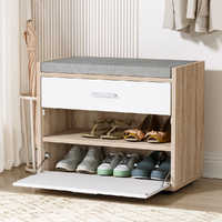  Shoe Rack Cabinet Bench 8 Pairs White Niva