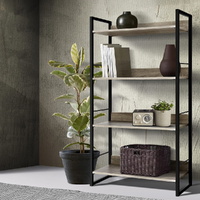  Bookshelf 4 Tiers - NOE Black and Oak