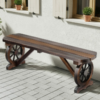  Outdoor Garden Bench Seat Wooden Patio Furniture Wagon Dining Chair