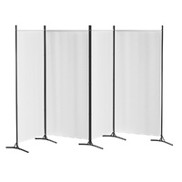  4 Panel Room Divider Screen 345x180cm Fabric White