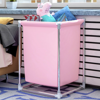 Clothes Cloth Rack Hanger Garment Portable Shoe Rack Hat Hook [Colour: Pink] [Style: Hamper]
