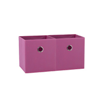 SORTI 27x28x27 CM Dark Pink 2X Pack Foldable Folding Storage Cube Storage Box Bookcase Fabric Cube Toy Organiser