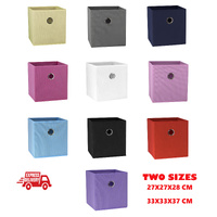 SORTI 27x28x27 CM Grey 1X Pack Foldable Folding Storage Cube Storage Box Bookcase Fabric Cube Toy Organiser